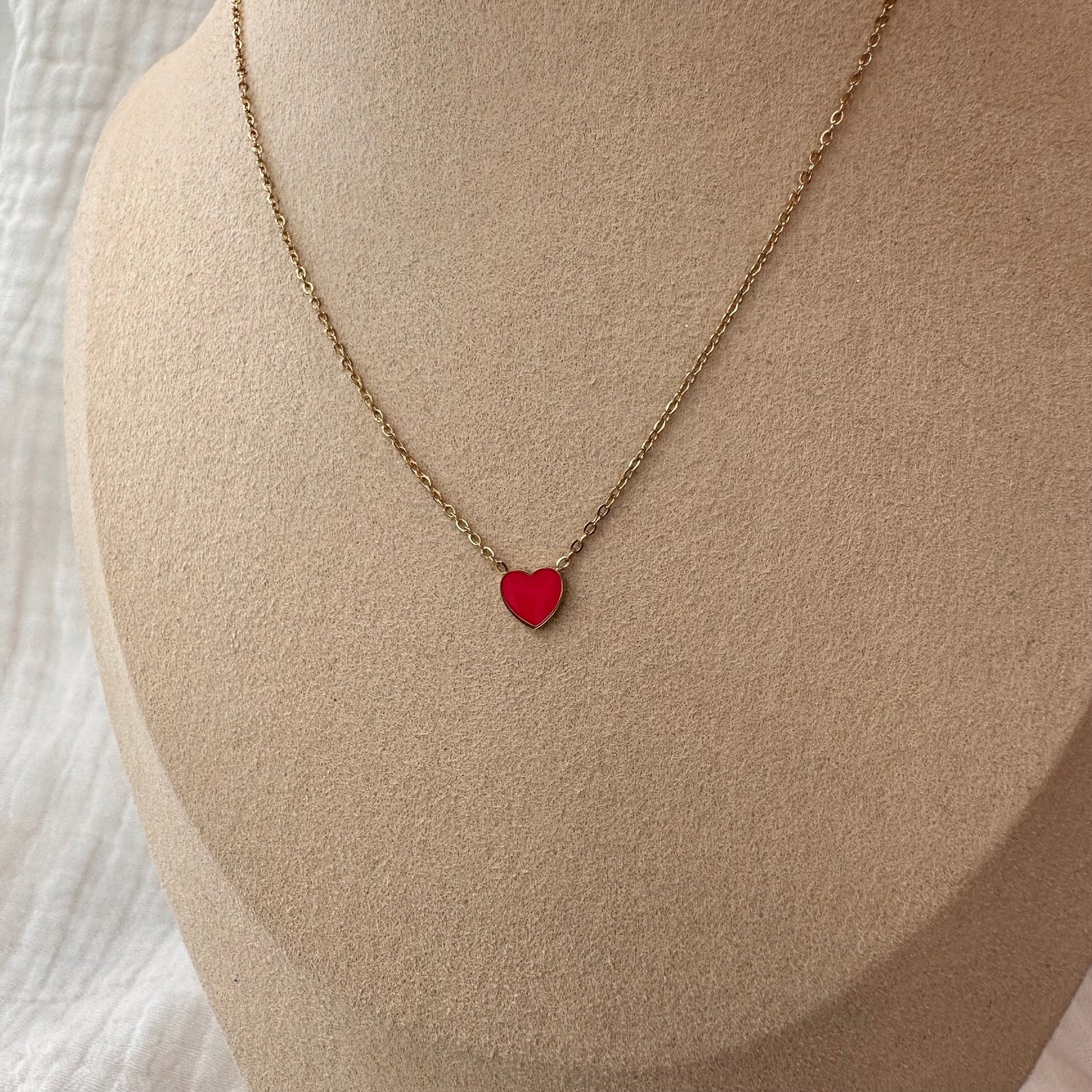 Collier enfant "Coeur rose"
