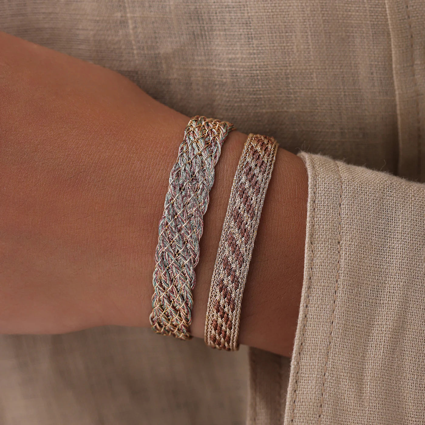 Bracelet "Izy" rose gold et camel