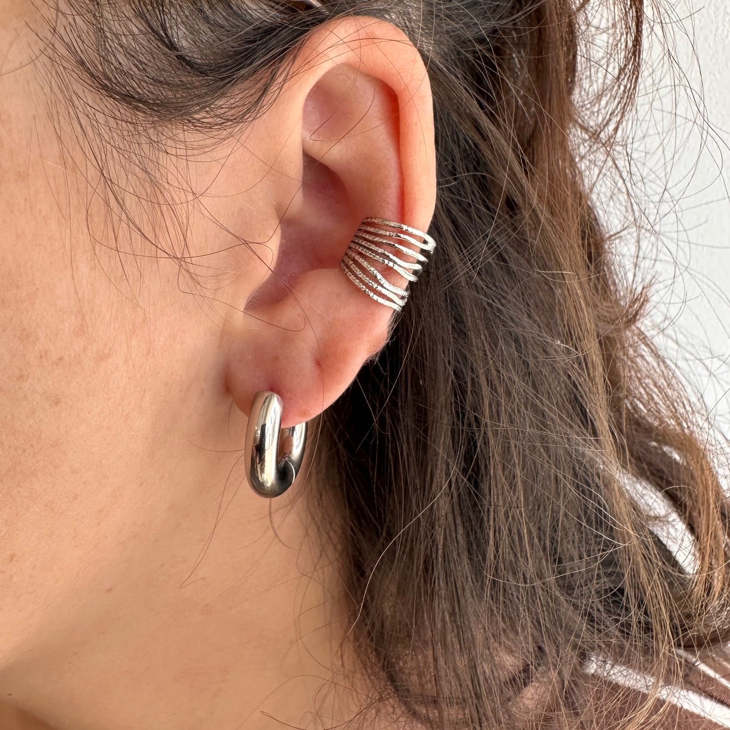 Earcuff "Daphné" argenté