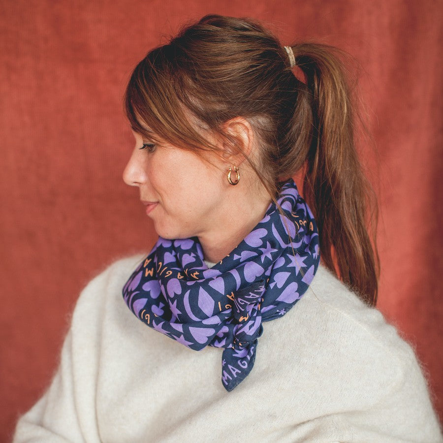 Grand Foulard "MAGIC" Violet