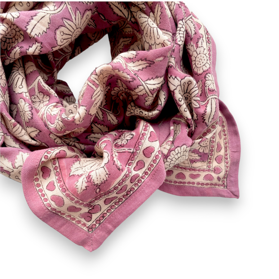 Grand Foulard Latika "CŒUR" Pétales