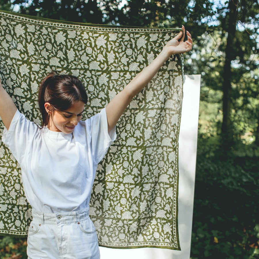 Grand Foulard Latika "CŒUR" Orties