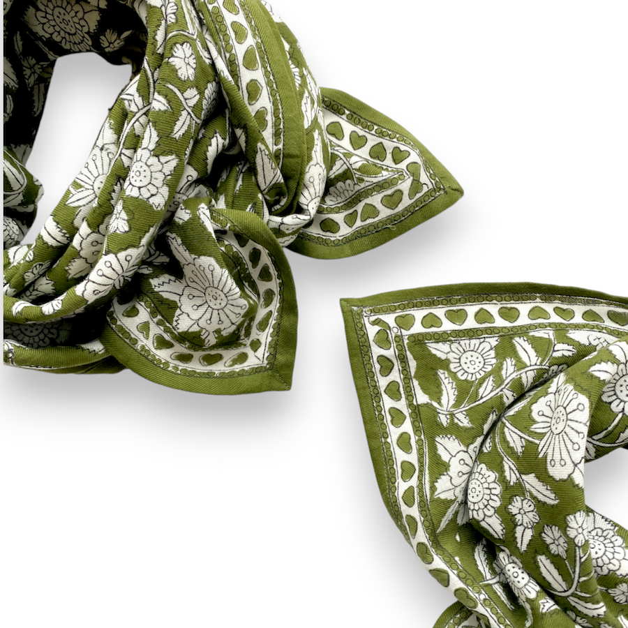 Grand Foulard Latika "CŒUR" Orties