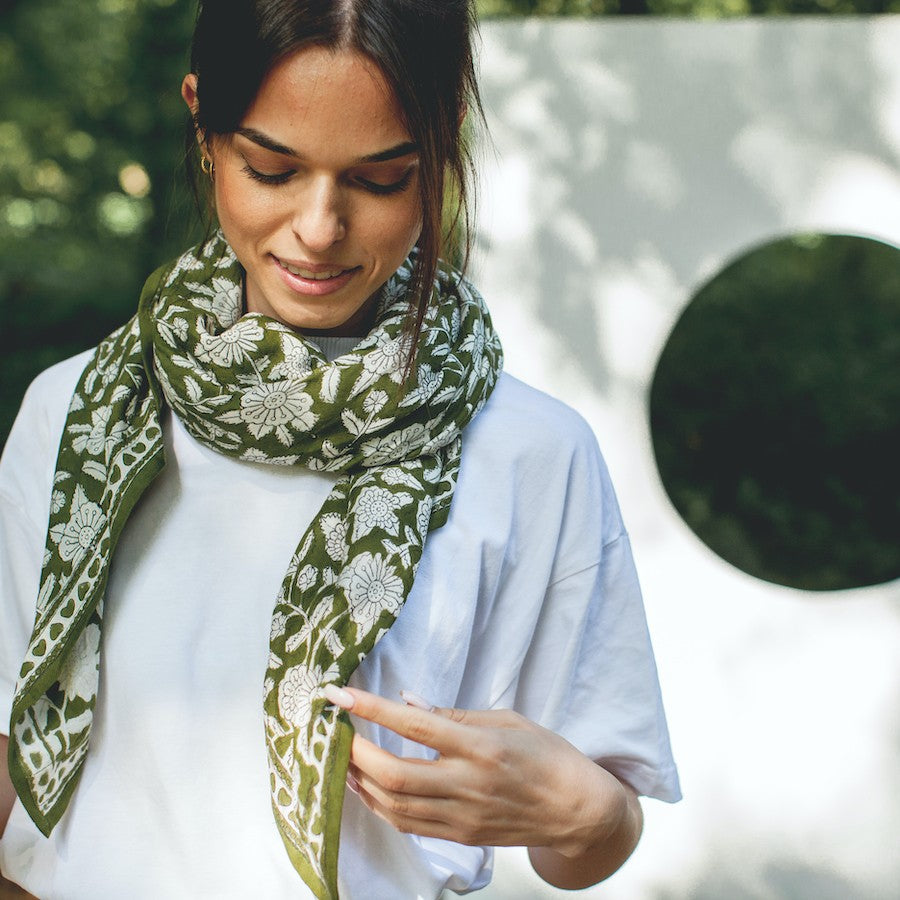 Grand Foulard Latika "CŒUR" Orties