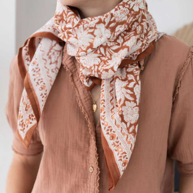 Grand Foulard "SALVADOR" Terracotta