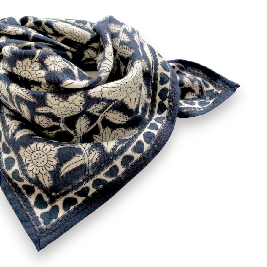 Petit Foulard Manika "CŒUR" Orage