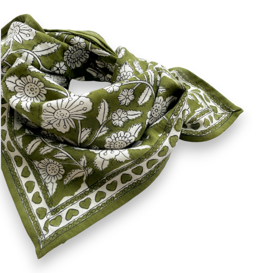 Petit Foulard Manika "CŒUR" Orties