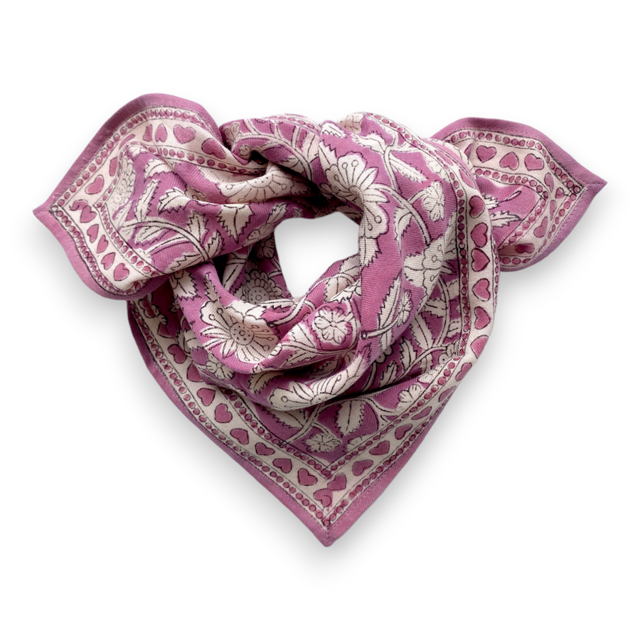 Petit Foulard Manika "CŒUR" Pétales